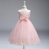 Retail Floral Flowers Girl Dresses Appliques Bow Decoration First Communion Dresses Elegant Holy Communion Dresses LL314