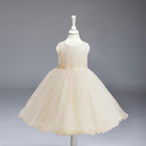 Retail Christmas Girl Party Dresses With Belt Flower Princess Kids Children Dress 6 colors Girl Wedding Dress LL313