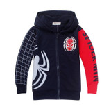 Retail Children's Coat Boys Spiderman Embroidered Hoodie Jackets Kids Cartoon Clothes Baby Boys Outerwear
