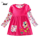 retail baby girl clothes long sleeve girls dress flowers kids clothing princess dresses A-line children clothing LD6660#