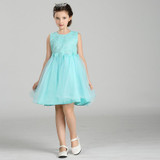 Retail Appliques beadin Lace Flower Girl Dress Sequined Pattern Girl Party Dress Embroidery Flower Girls Princess Dress LL313