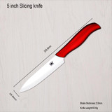 Red Color 8 Inch Kitchen Knife Holder And Ceramic Knife Paring Utility Slicing Chef Knife 5pcs Set XYj Brand Kitchen Accessories