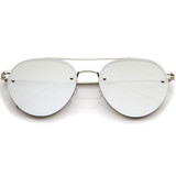 Modern Rimless Mirrored Flat Lens Aviator Sunglasses A823