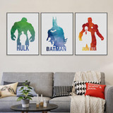Modern Original Geometric Abstract Super Hero Batman Hulk Movie Canvas A4 Print Poster Wall Picture Home Decor Painting No Frame