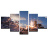 Modern HD Printed Oil Painting Canvas Home Decor 5 Panels Flame Emission Landscape Poster Frame Modular Wall Art Pictures PENGDA