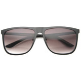 Modern Flat Top Full Metal Horned Rim Sunglasses A006