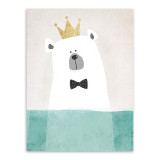 Modern Cute Animal Print Poster Nursery Wall Art Bear Hippo Penguin Picture Canvas Painting Kids Room Nordic Home Decor No Frame