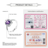 MoBuy MBRI039 Cushion Natural Gemstone Amethyst Rings 925 Sterling-Silver-Jewelry White Gold Plated Engagement/Wedding For Women