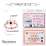 MoBuy MBRI033 Unique Love Heart Gemstone Garnet Ring 925 Sterling Silver Rose Gold Plated Engagement Fine Jewelry For Women Gift