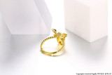 MoBuy MBRI019 Lovely Bee Natural Gemstone Citrine Ring 925 Sterling Silver 14K Gold Plated Adjustable Fine Jewelry For Women