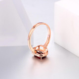 MoBuy MBRI009 Square Cut Red Garnet Adjustable Ring 925 Sterling Silver Rose Gold Plated Natural Gemstone Fine Jewelry For Women