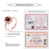 MoBuy MBRI009 Square Cut Red Garnet Adjustable Ring 925 Sterling Silver Rose Gold Plated Natural Gemstone Fine Jewelry For Women