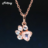 MoBuy MBNI027 Natural Gemstone Rose Quartz Animal Claws Necklace &amp;Pendant 925 Sterling Silver Rose Gold Plated Jewelry For Women