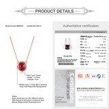 MoBuy MBNI026 Simple Style Red Natural Gemstone Garnet Necklace & Pendant 925 Sterling Silver Gold Plated Fine Jewelry For Women