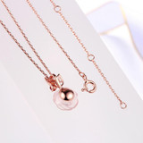 MoBuy MBNI025 Unique Rose Flower Natural Gemstone Rose Quartz Necklace & Pendant 925 Sterling Silver Gold Plated Fine Jewelry