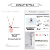 MoBuy MBNI025 Unique Rose Flower Natural Gemstone Rose Quartz Necklace & Pendant 925 Sterling Silver Gold Plated Fine Jewelry