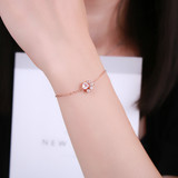 MoBuy MBHI005 Animal Clam Natrual Gemstone Rose Quartz Bracelets &amp; Cuff 925 Sterling Silver Gold Plated Fine Jewelry For Women