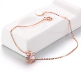 MoBuy MBHI005 Animal Clam Natrual Gemstone Rose Quartz Bracelets & Cuff 925 Sterling Silver Gold Plated Fine Jewelry For Women