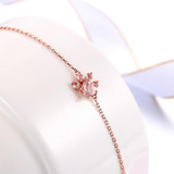 MoBuy MBHI005 Animal Clam Natrual Gemstone Rose Quartz Bracelets & Cuff 925 Sterling Silver Gold Plated Fine Jewelry For Women