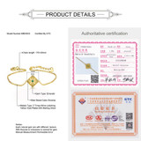 MoBuy MBHI003 Hollow Natural Gemstone Emerald Bracelets &amp; Cuff 925 Sterling Silver Fine Jewelry 14K Yellow Gold Plated For Women