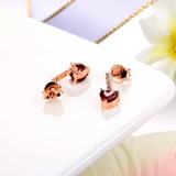 MoBuy MBEI030 Cut Love Heart Natural Gemstone Garnet Drop/Dangle Earrings 925 Sterling Silver Jewelry Rose Gold Plated For Women