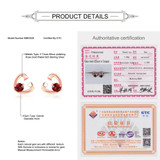MoBuy MBEI026 Sweet Love Heart Natural Gemstone Red Garnet Stud Earrings 925 Sterling-Silver-Jewelry Rose Gold Plated For Women