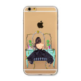 Mobile Phone Case For iPhone 7 6 6s Plus 6Plus 4 4S 5 5S SE 5C Bag New Modern Dress Shopping Girl Transparent Soft TPU Cover