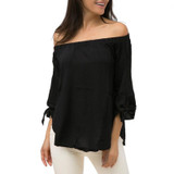 2017 Plus Size Women Sexy Blouses Slash Neck Off Shoulder Bow Long Sleeve Casual Tops Shirts Blue White Striped Party Blusas