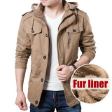 2017 Plus Size Winter Coat Men Hooded Jackets New Brand Wool Liner Warm Thick Parka Coats Military Vintage Style Mens Clothing
