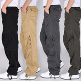 2017 Plus SIZE Tactical Army Green Military Solid Cargo Pants Men's Sweatpants Loose Trousers Casual Male fashion Baggy Pants