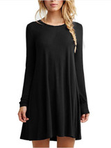 2017 Plus Size Elastic Dress Winter Vestidos Autumn Womens Long Sleeve Dress Ladies Casual Loose Solid O Neck Dresses Loose