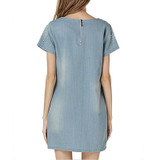 2017 Plus Size 5XL Dress Women Jeans Sundress Women's Casual Denim Dress Vestido Summer Spring Style Beaded Party Tunic Dresses