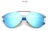 2017 Pink Sunglasses Women Newest Brand Cateye Reflection Mirror Sunglasses Female Half Frame Men Sun Glasses Rose Gold Lunette