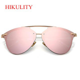 2017 Pink Sunglasses Women Newest Brand Cateye Reflection Mirror Sunglasses Female Half Frame Men Sun Glasses Rose Gold Lunette