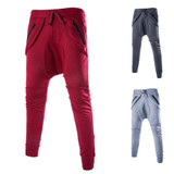 2017 personality zipper Korean Harem pants mens Small straight casual pants fashion sweatpants