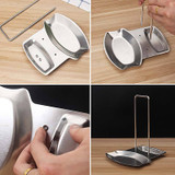 2017 Pan Pot Cover Lid Rack Stand Stainless Steel Spoon Holder Stove Organizer Storage Rests Kitchen Accessories Tool Hot Sal