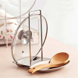 2017 Pan Pot Cover Lid Rack Stand Stainless Steel Spoon Holder Stove Organizer Storage Rests Kitchen Accessories Tool Hot Sal