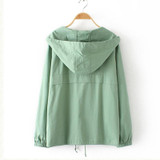 2017 Oversize Women Windbreaker Spring Autumn Long sleeved hooded jacket coat lady Korean Loose Casual Thin Jacket Women BL197