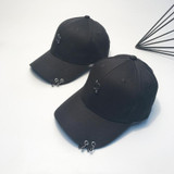 2017 Original design  fashion metal ring baseball cap  all-match