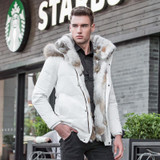2017 North Down Men Winter Jackets Mens Duck Down Coat Cashmere Fleece Parka Man Jacket Coat Genuine Fur Hooded Parkas for Men