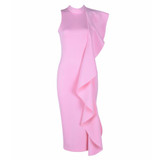 2017 Newest Winter Dress Women Celebrity Party Sleeveless One-Shoulder Sexy Night Out Dress Women Wholesale Bodycon Vestidos