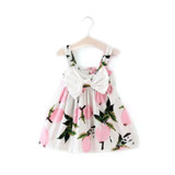 2017 newest Toddler Infant Kids Baby Girls Summer Floral Lemon Bownot Dress Princess Party Wedding Tutu Dresses