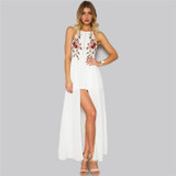 2017 New Elegant bodysuit women jumpsuit romper Backless embroidery combishort femme chritsmas playsuit summer overalls leotard