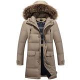 2017 New down parka men winter jacket men's high quality hooded down coat thick long coat for Male fur collar plus size 3XL 4XL