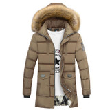 2017 New Down Coats Brand Jackets Men Parka High Quality Casual Warm Hooded Fur Collar Down Coats Winter Tend Jackets Plus Size