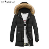 2017 New Down Coats Brand Jackets Men Parka High Quality Casual Warm Hooded Fur Collar Down Coats Winter Tend Jackets Plus Size