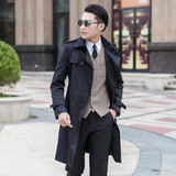 2017 new designer teenage slim sexy long trench coat men mens trench coat classic business outerwear belt plus size S - 9XL