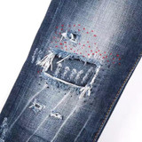2017 New Designer Brand Women's Jeans Patchwork Stretch Slim Fit Ripped Denim Pants Skinny Jeans Woman Mid Waist Jeans Femme
