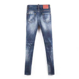 2017 New Designer Brand Women's Jeans Patchwork Stretch Slim Fit Ripped Denim Pants Skinny Jeans Woman Mid Waist Jeans Femme