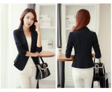 2017 New Design Long Sleeve Solid Color One Button Women Slim Blazer Plus Size Formal Jackets Office Ladies Work Wear Blaser